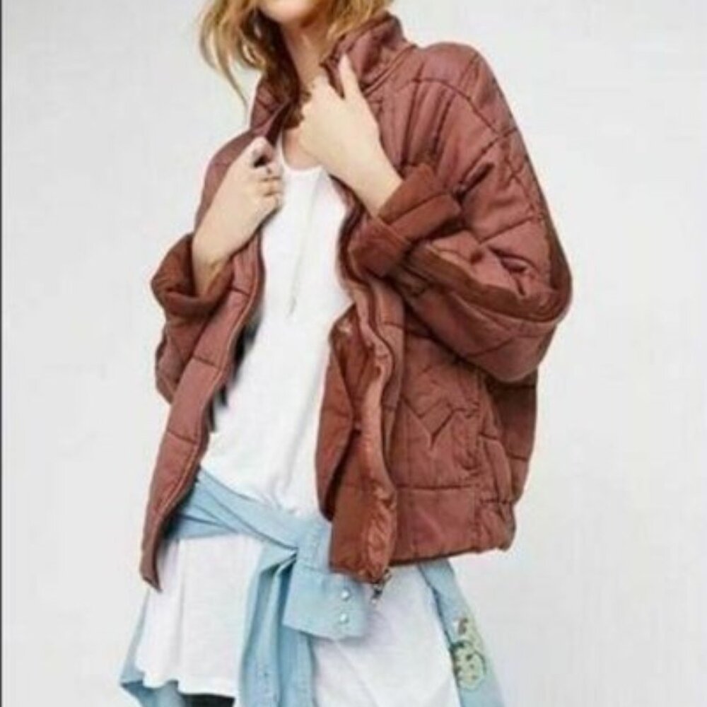 Free People Red Quilted Dolman Jacket S Rare Original Version - Picture 4 of 4